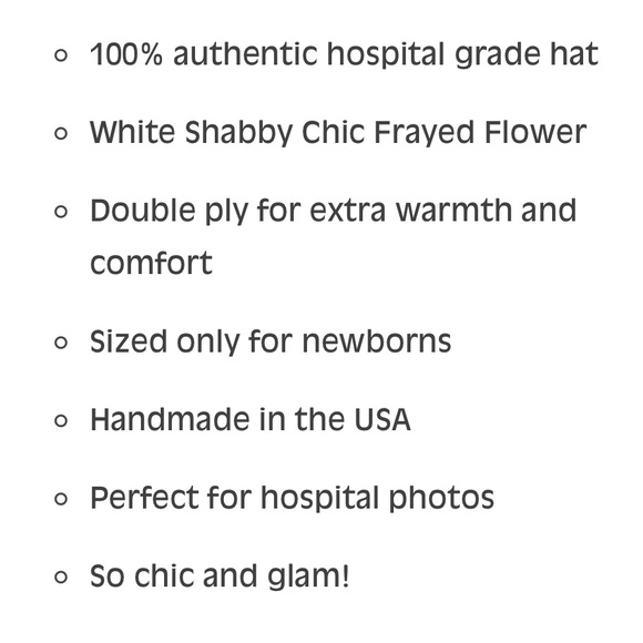 ilybean White Hat with a White Fairy Frayed Flower Newborn Girl Hat NWT - Picture 3 of 5